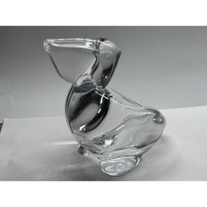 Vintage Sasaki Crystal Art Glass Pelican Candy Dish Trinket Bowl